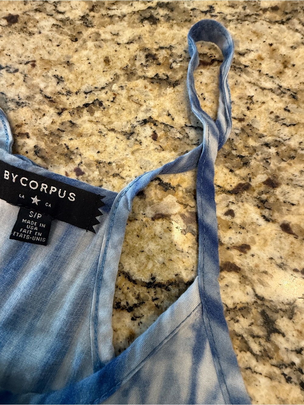 BYCORPUS boho chic blue tie dye racer back tank top SM - Picture 10 of 12